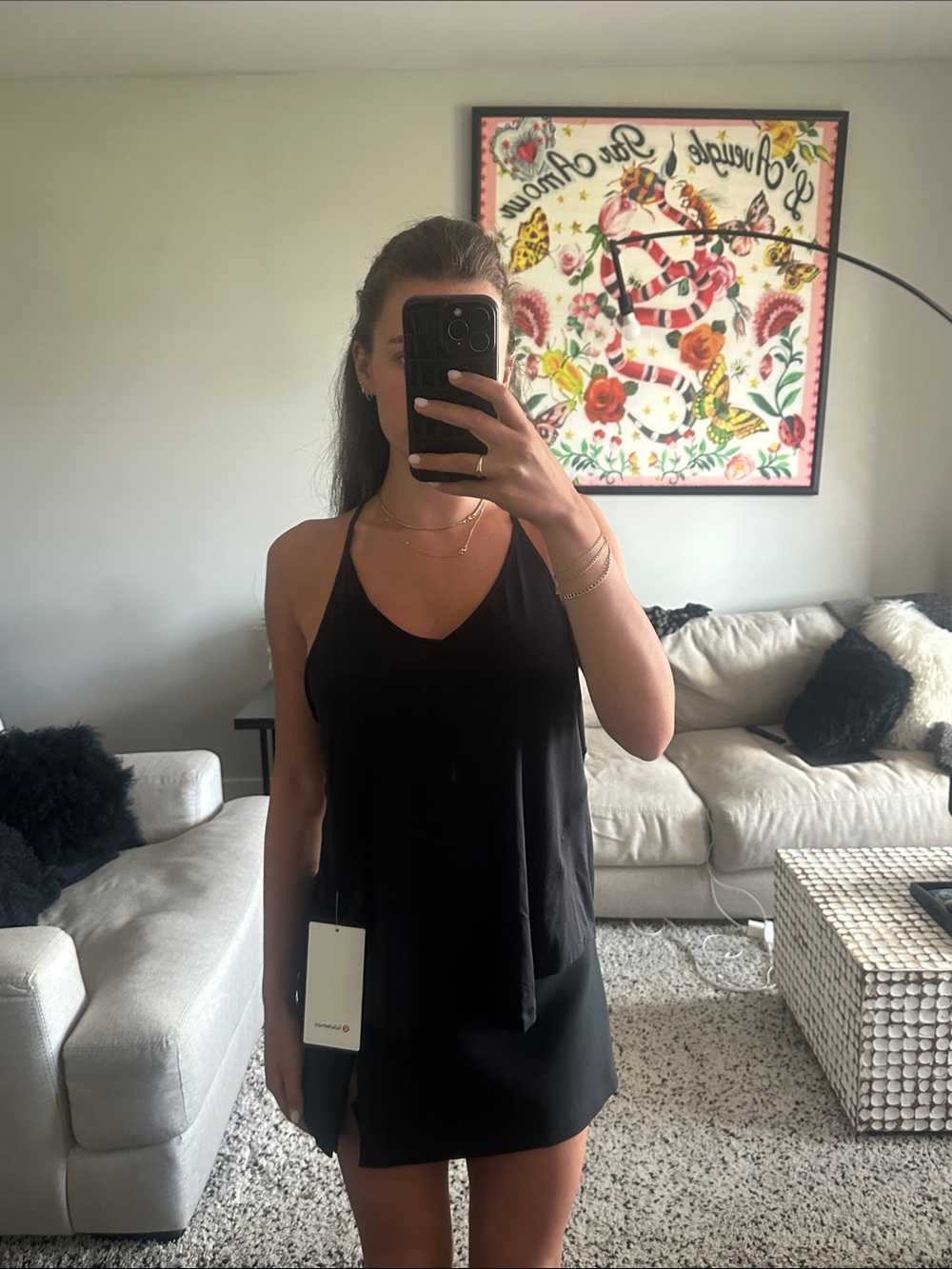Women’s Black V-Neck Halter Tank Top